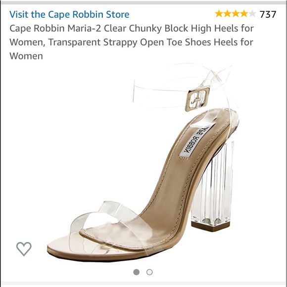 size 11 clear chunky heels